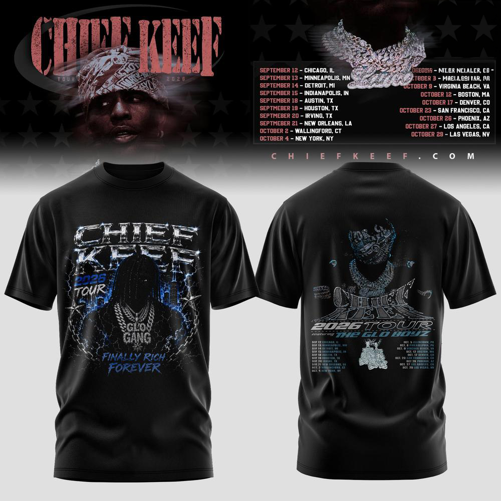 Chief Keef Finally Rich Forever 2026 Tour Graphic TShirt