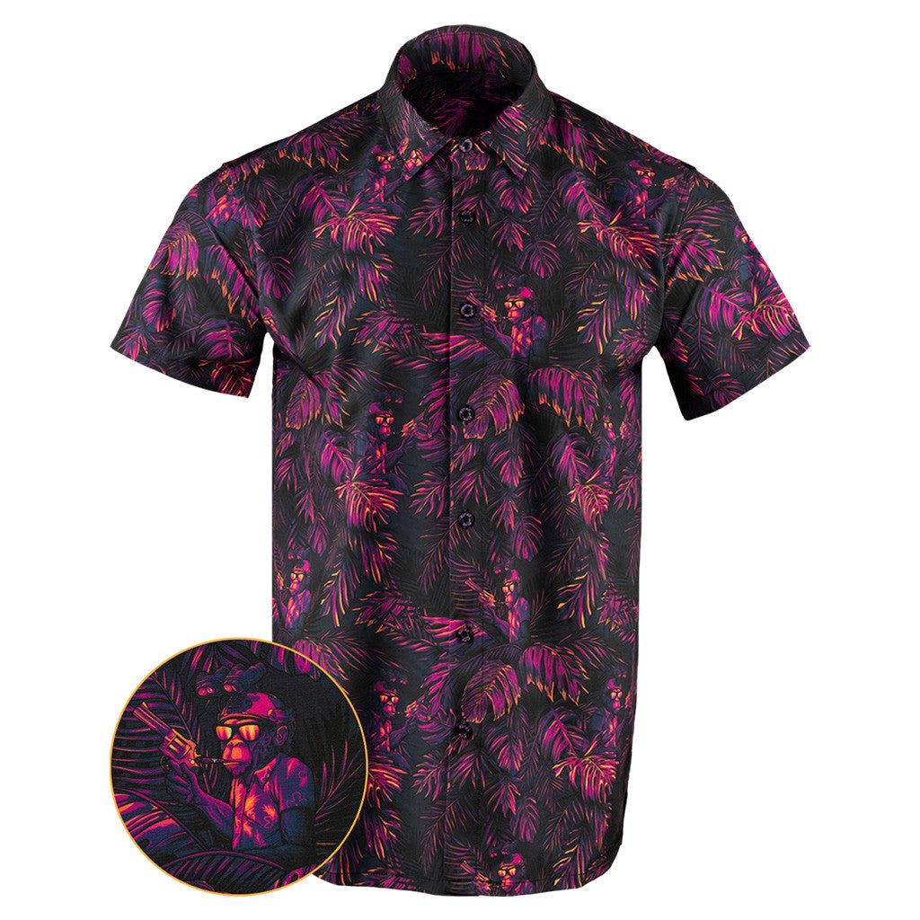 Chill Chimp Button Down Shirt Outdoor Hawaiian Tactical Shirt Best Gifts For Brother