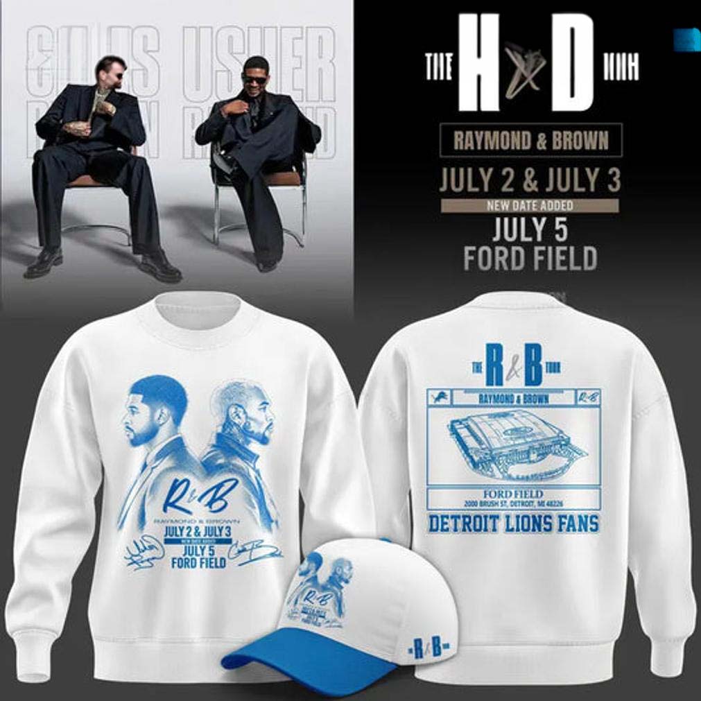 Chris Brown Usher Detroit Lions RB Tour Sweatshirt