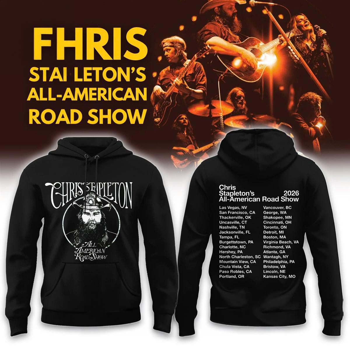 Chris Stapleton All-American Road Show 2026 Hoodie - Best Gift for Fans