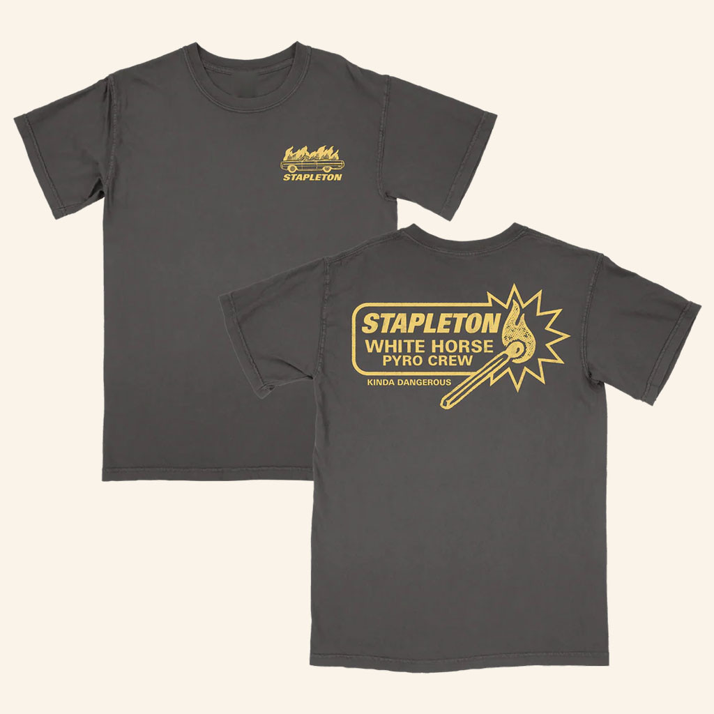 Chris Stapleton Merch 2026 White Horse Pyro Crew PepperTShirtBirthday Gift Ideas For Him