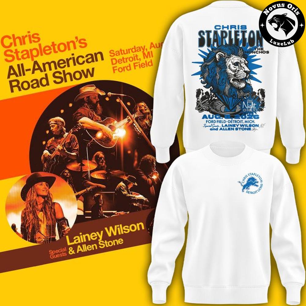 Chris Stapleton x Detroit Lions All-American Road Show 2026 Sweatshirt 1 - Unicasport Chris Stapleton x Detroit Lions All-American Road Show 2026 Sweatshirt