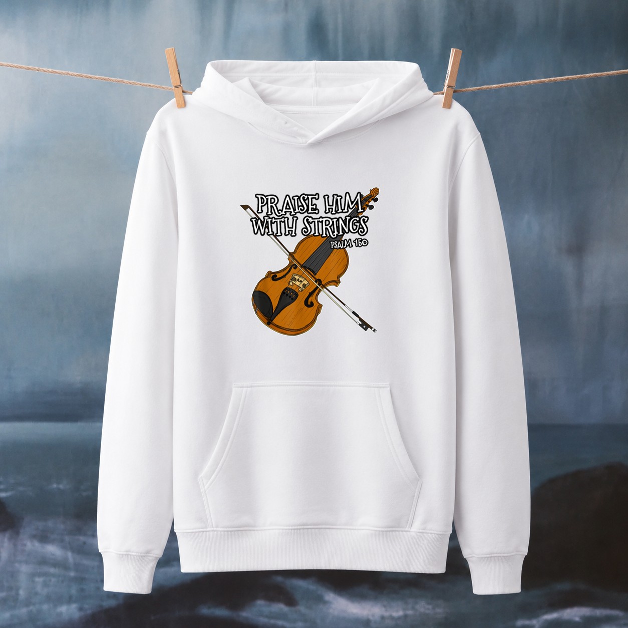 Christian Violin Player, Praise Him With Strings Hoodie