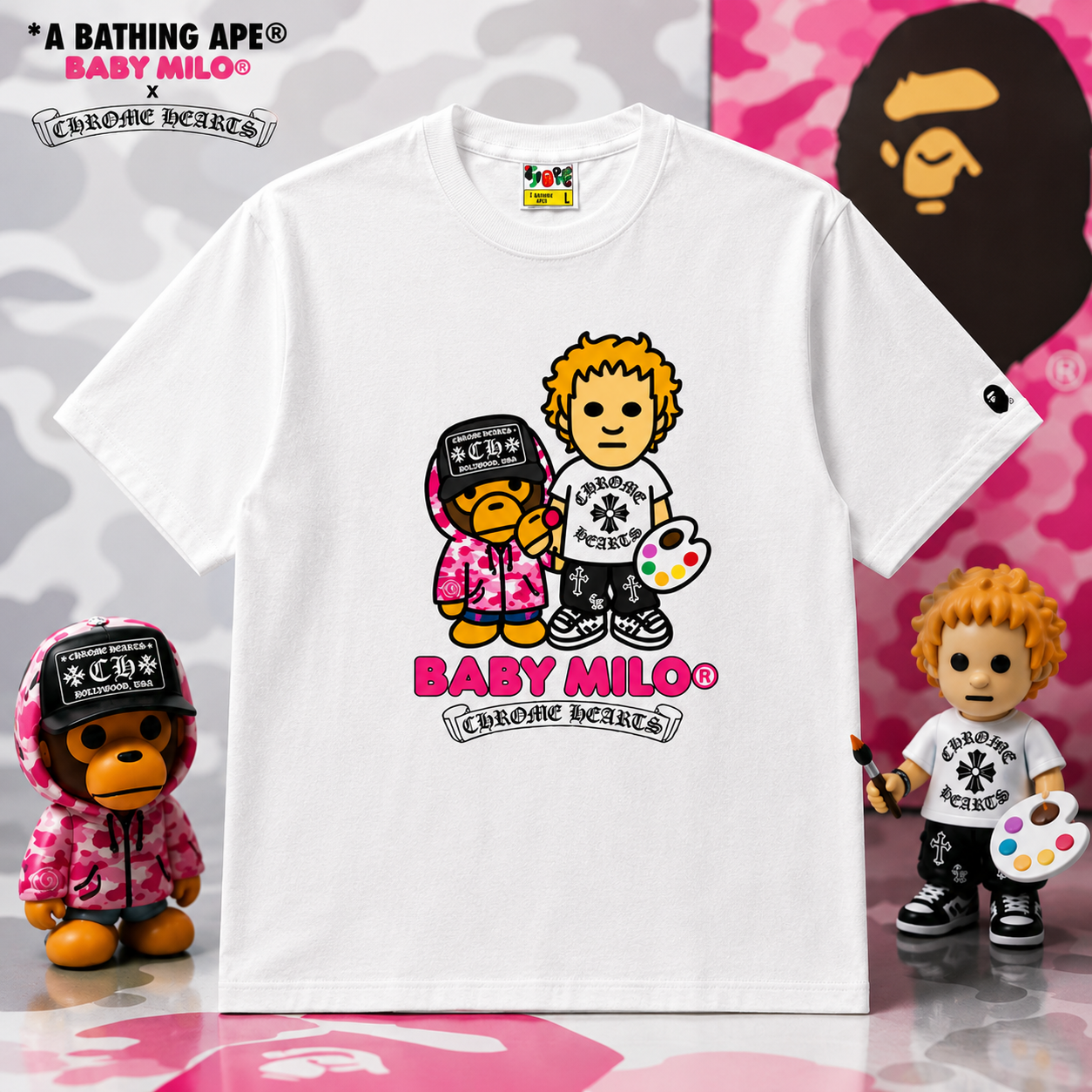 chrome hearts x bape milo 2026 merch shirt 74OXB - merchtourboutique