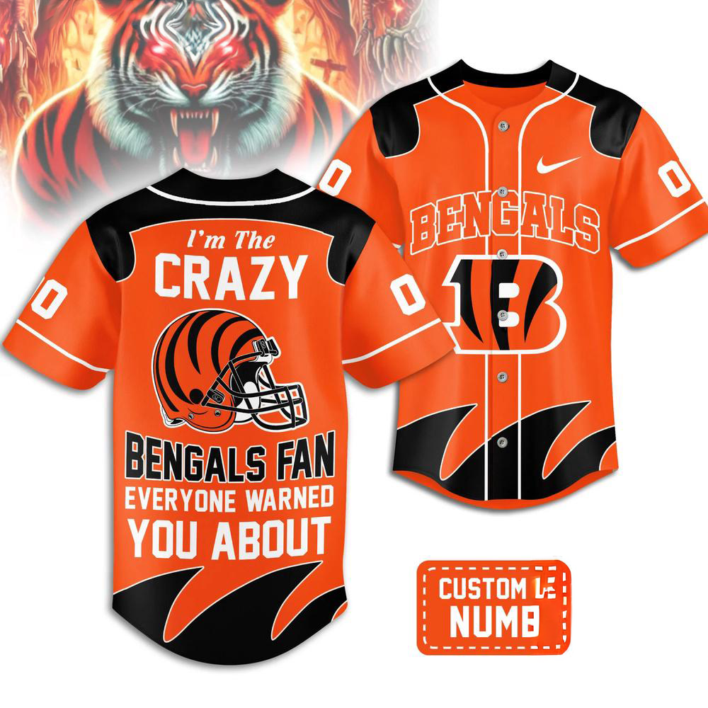 Cincinnati Bengals 2026 NFL Crazy Football Fan Personalized Jersey Shirt