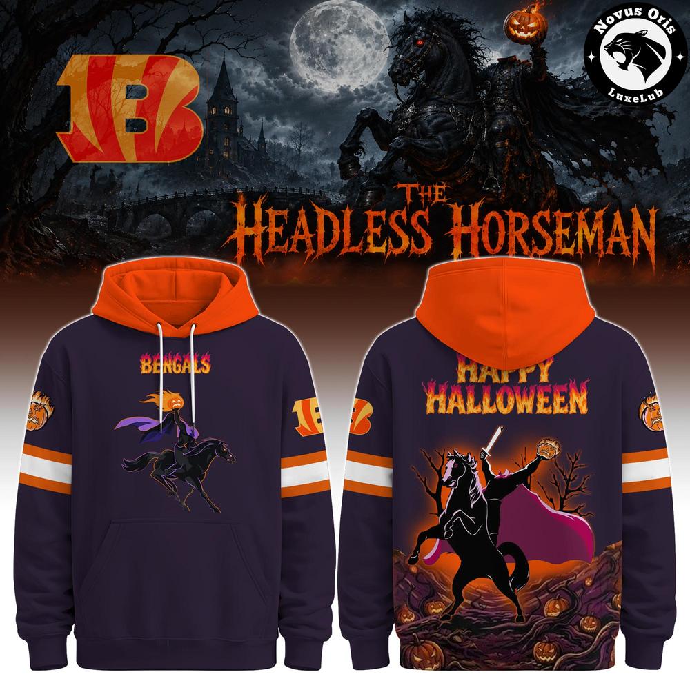 Cincinnati Bengals Headless Horseman Halloween 2026 Hoodie 1 - Unicasport Cincinnati Bengals Headless Horseman Halloween 2026 Hoodie