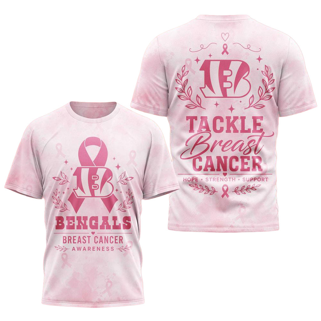 Cincinnati Bengals Hope Strength Support Breast Cancer TShirt Cincinnati Bengals Merch Gifts