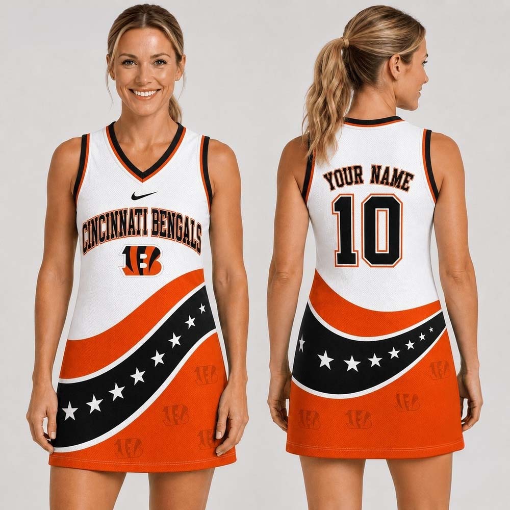 Cincinnati Bengals Bold Team Pride Women's Jersey Dress Football Fan Collection 2 - Unicasport Cincinnati Bengals Bold Team Pride Women's Jersey Dress Football Fan Collection