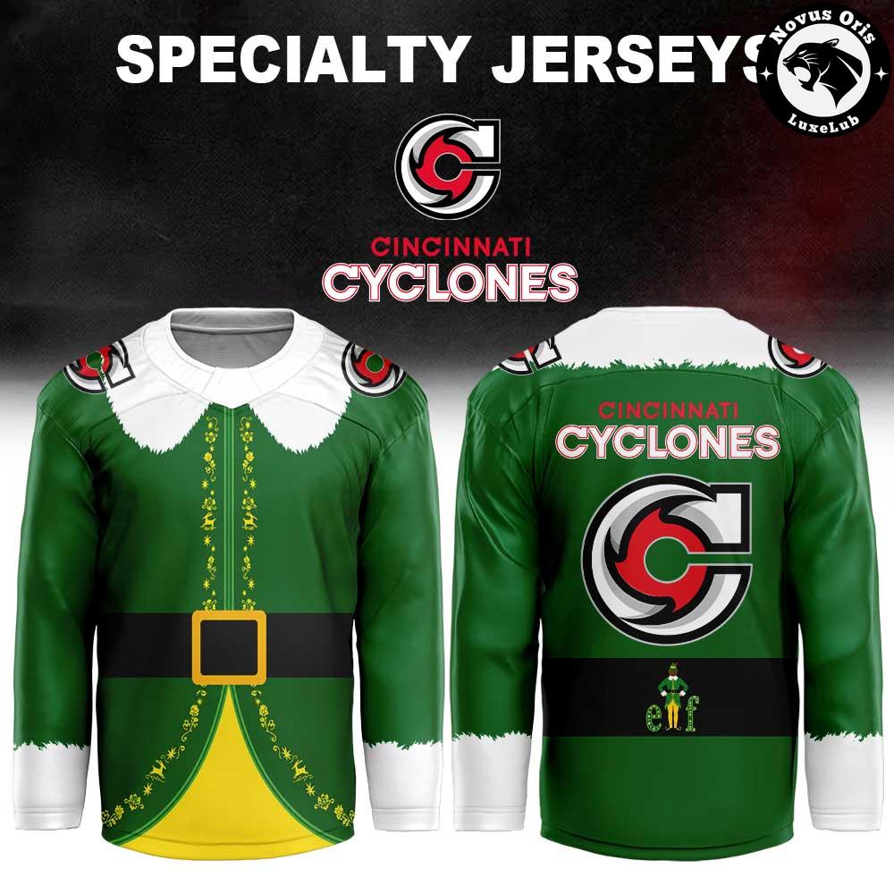 Cincinnati Cyclones Elf Matinee 2026 Green Specialty Hockey Jersey 1 - Unicasport Cincinnati Cyclones Elf Matinee 2026 Green Specialty Hockey Jersey