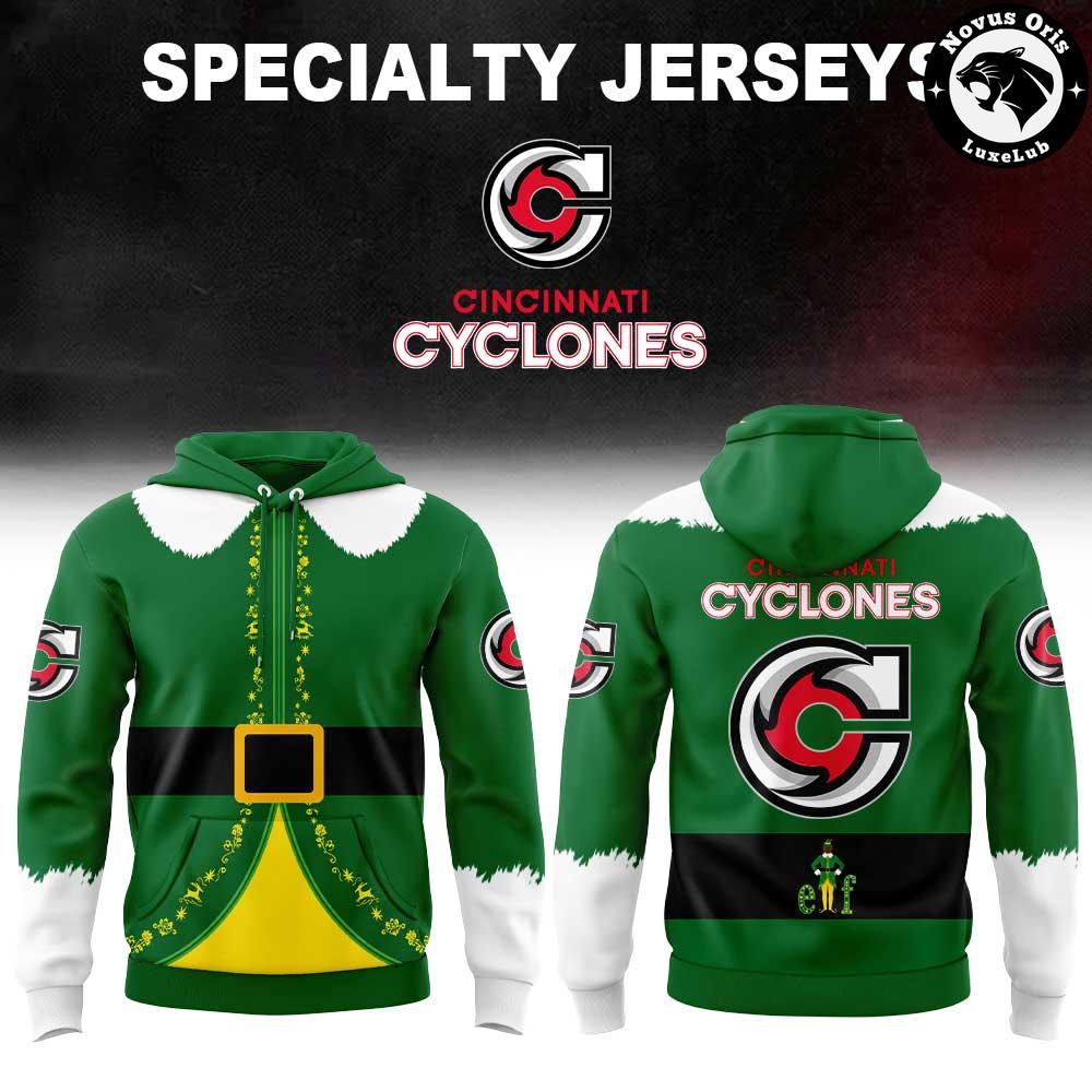 Cincinnati Cyclones Elf Matinee 2026 Green Specialty Hoodie 1 - Unicasport Cincinnati Cyclones Elf Matinee 2026 Green Specialty Hoodie