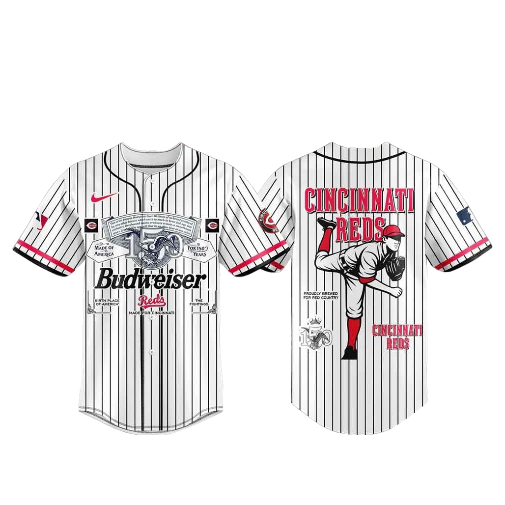 Cincinnati Reds x Budweiser 150Th Anniversary Baseball Jersey