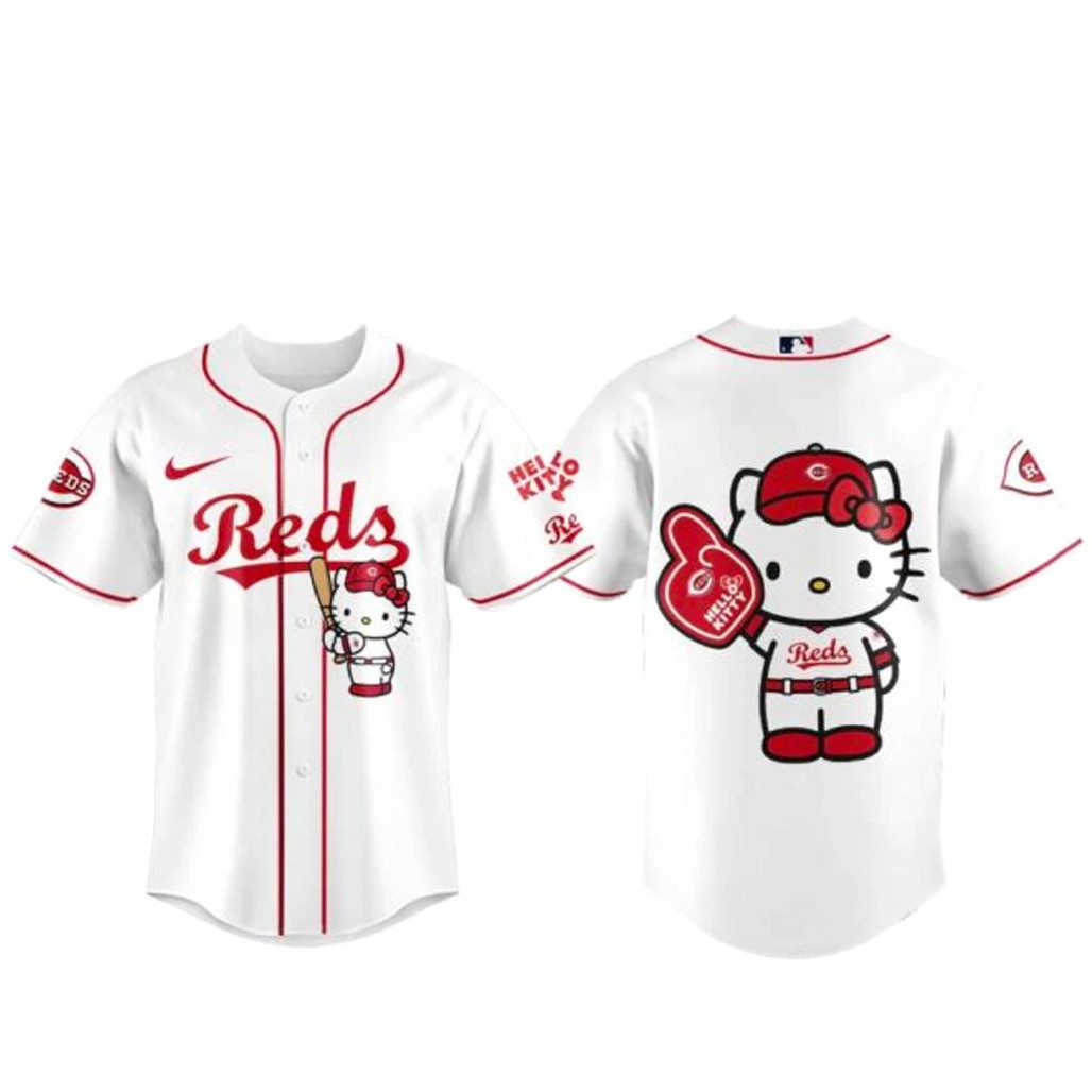 Cincinnati Reds x Hello Kitty 2026 White Baseball Jersey