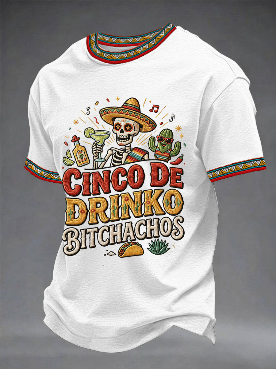 Cinco De Mayo Fiesta TShirt Skeleton Drinking Cactus Taco Shirt Gift For Heritage