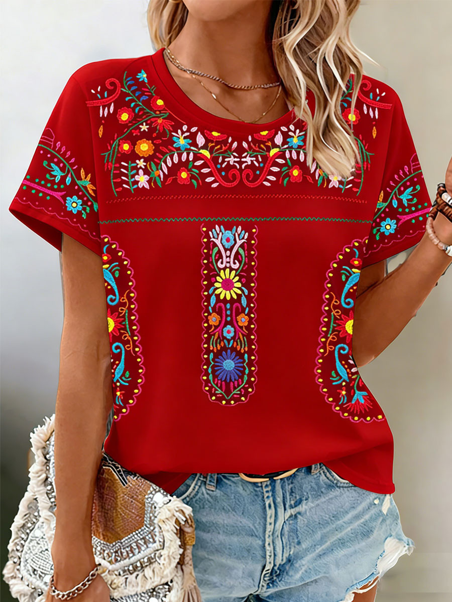 Cinco De Mayo Floral Fiesta TShirt Vibrant Folk Apparel Gift For Tequila