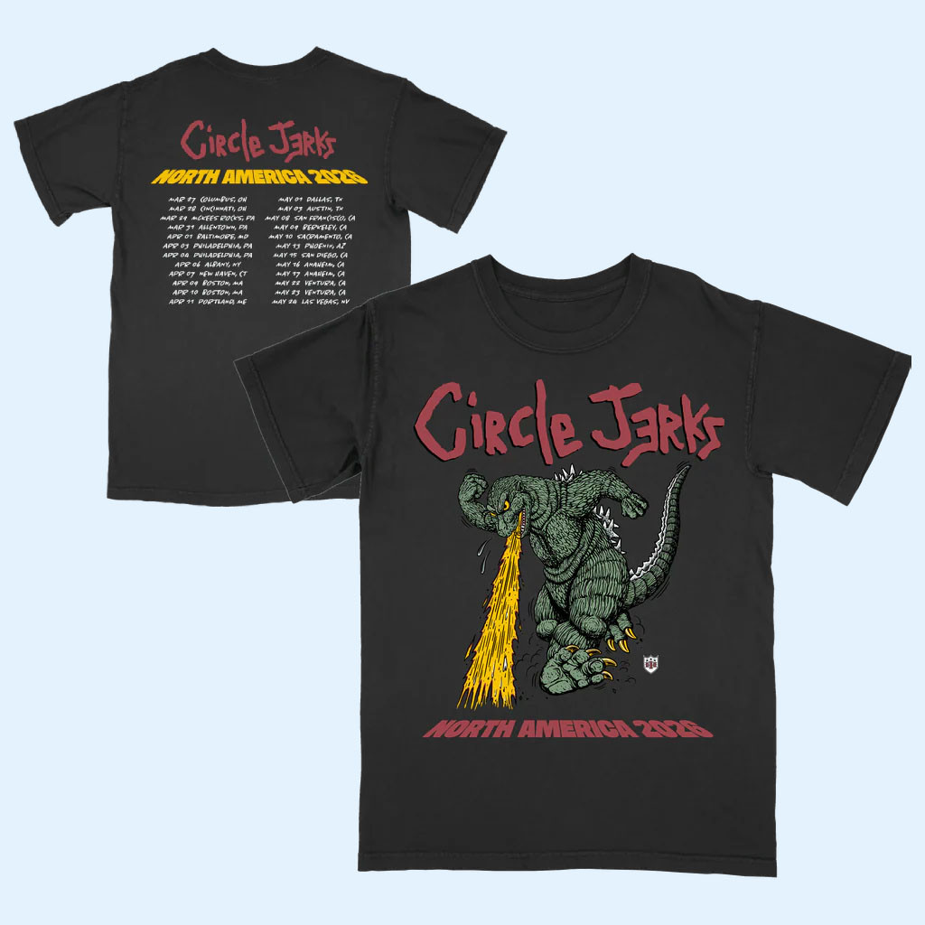 Circle Jerks Merch 2026 North American Tour TShirt