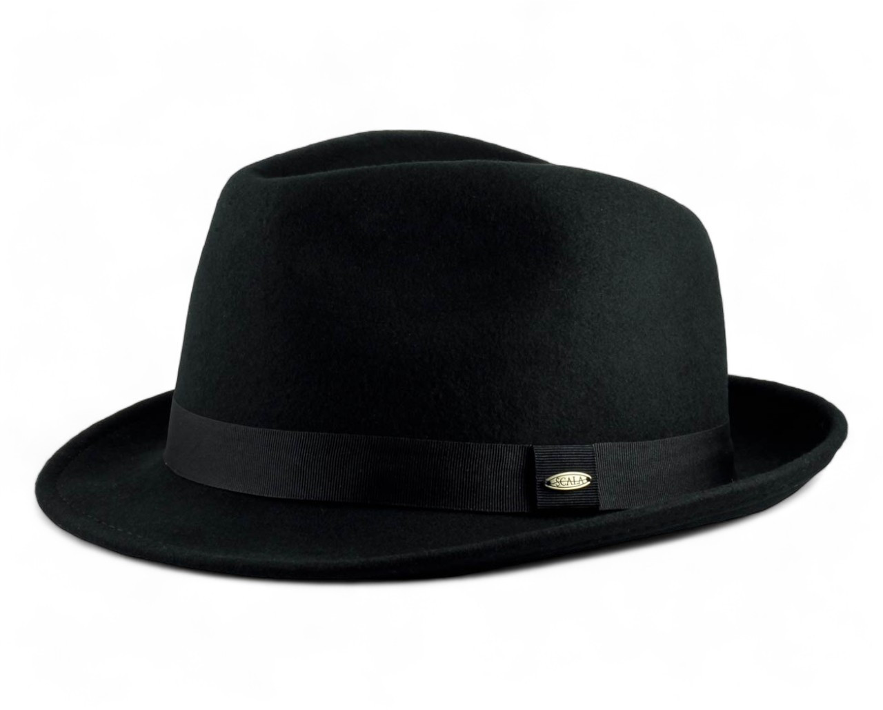 Classic Style Felt Fedora Hat Large Fit for Big Heads Black Gift for Dad