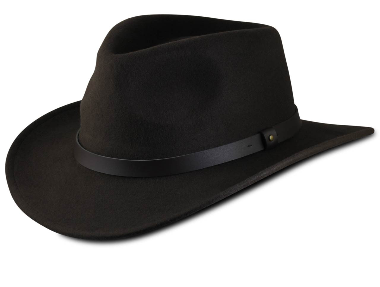 Classic Style XXL Felt Outback Hat Wide Brim For Big Heads Brown 2026