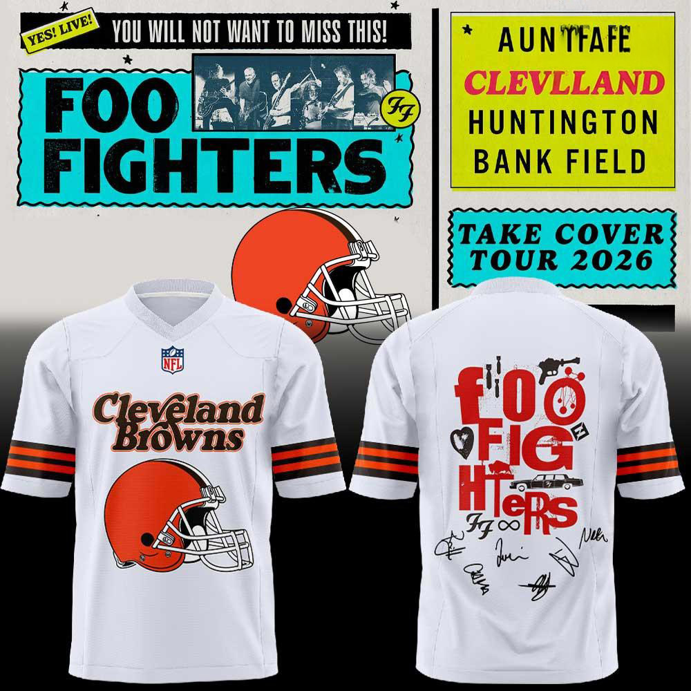 White Helmet Cleveland Browns x Foo Fighters Take Over Tour Football Jersey 1 - Unicasport White Helmet Cleveland Browns x Foo Fighters Take Over Tour Football Jersey