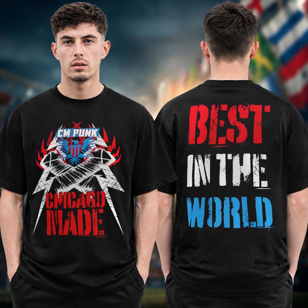 CM Punk WWE Chicago Made Two Sided Unisex T Shirt