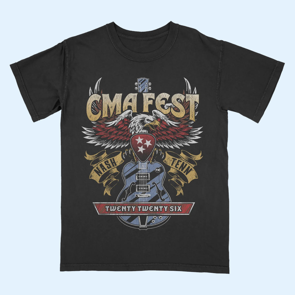CMA Fest Merch 2026 CMA Fest Eagle Guitar TShirt  Concert Outfits