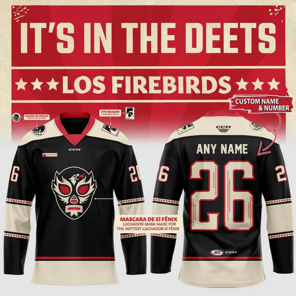 Coachella Valley Firebirds Luchador Los Firebirds 2026 Custom Hockey Jersey
