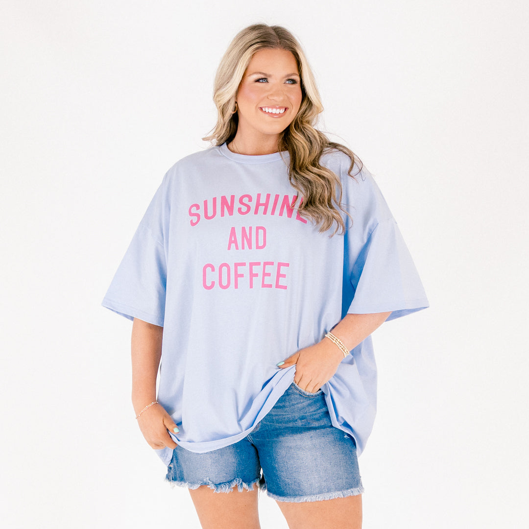 Coffee in the Sun Boyfriend Tee, Ash Blue 6 Coffee in the Sun Boyfriend Tee, Ash Blue - Image 6