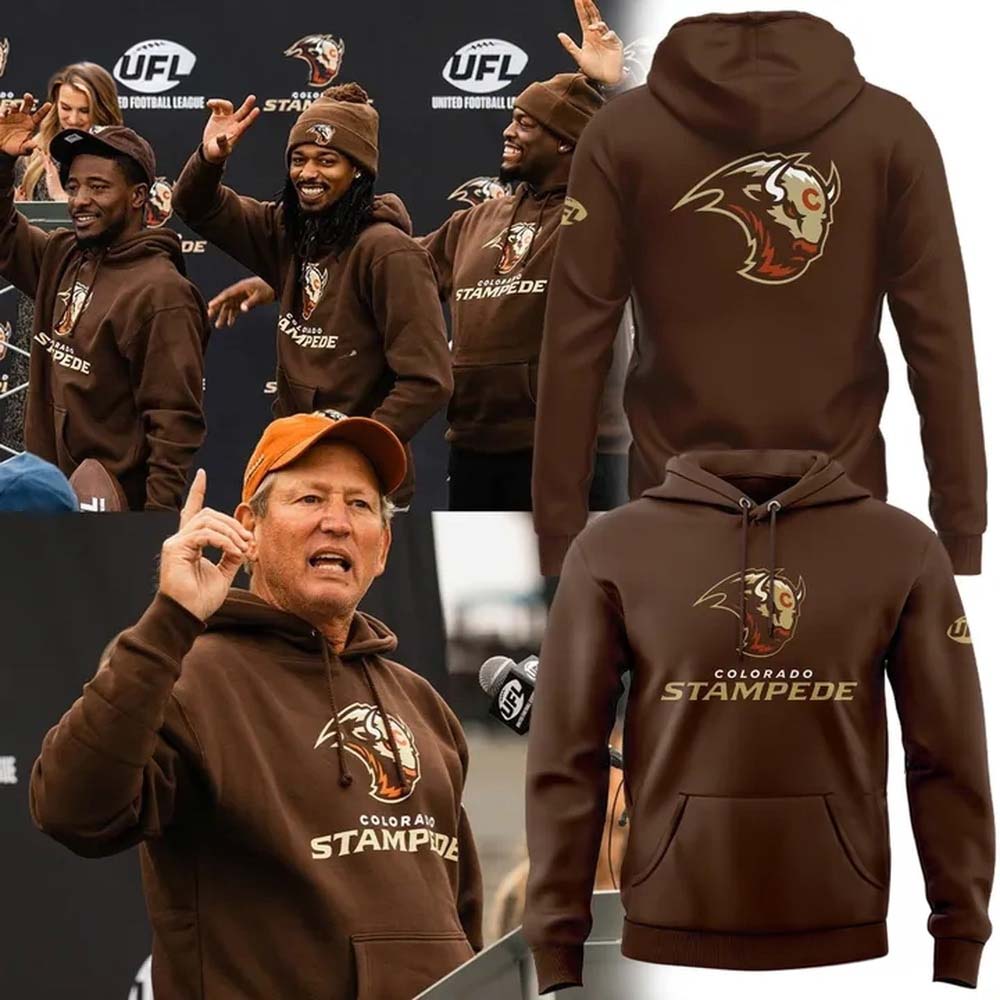 Colorado Stampede Primary Logo Brown Hoodie