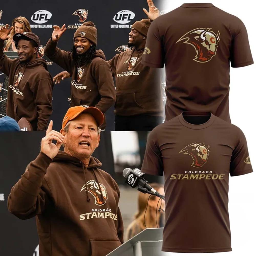 Colorado Stampede Primary Logo Brown T Shirt