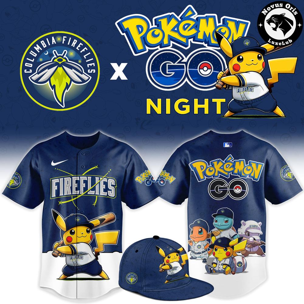 Columbia Fireflies x Pokemon GO Night Mashup Limited Baseball Jersey