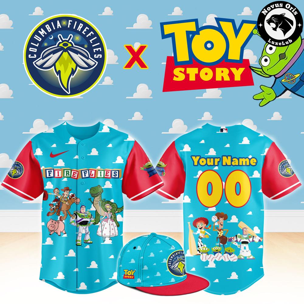 Columbia Fireflies x Toy Story Night Pixar Cartoon Custom Baseball Jersey 1 - Unicasport Columbia Fireflies x Toy Story Night Pixar Cartoon Custom Baseball Jersey