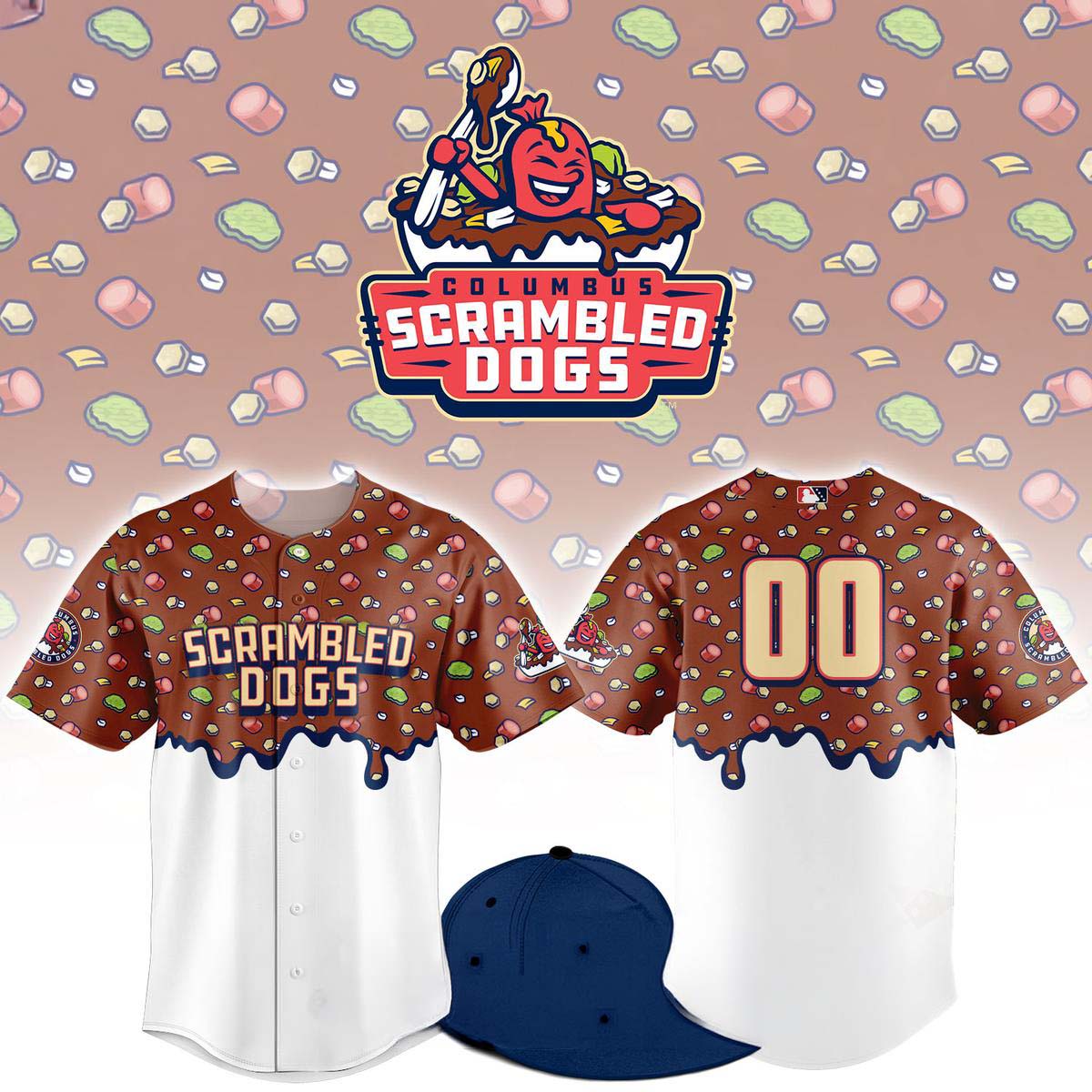 Columbus Clingstones Scrambled Dogs Custom Baseball Jersey - Best Gift for Fans