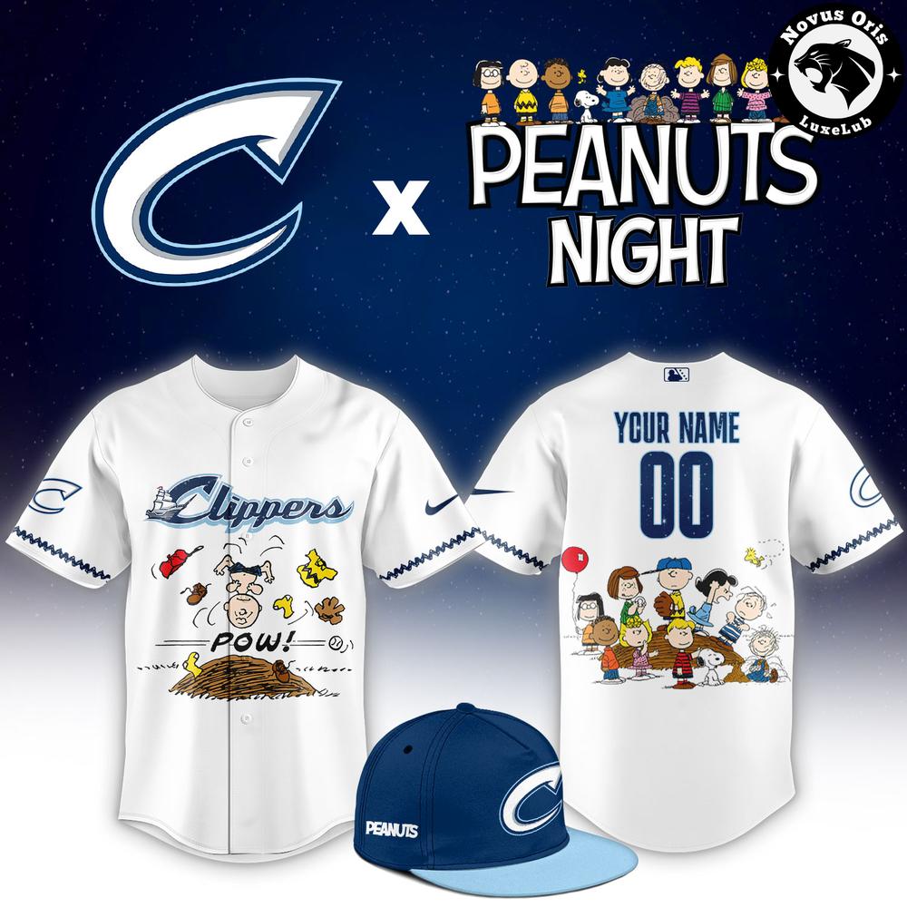 Columbus Clippers x Peanuts Night Snoopy Custom Baseball Jersey 1 - Unicasport Columbus Clippers x Peanuts Night Snoopy Custom Baseball Jersey