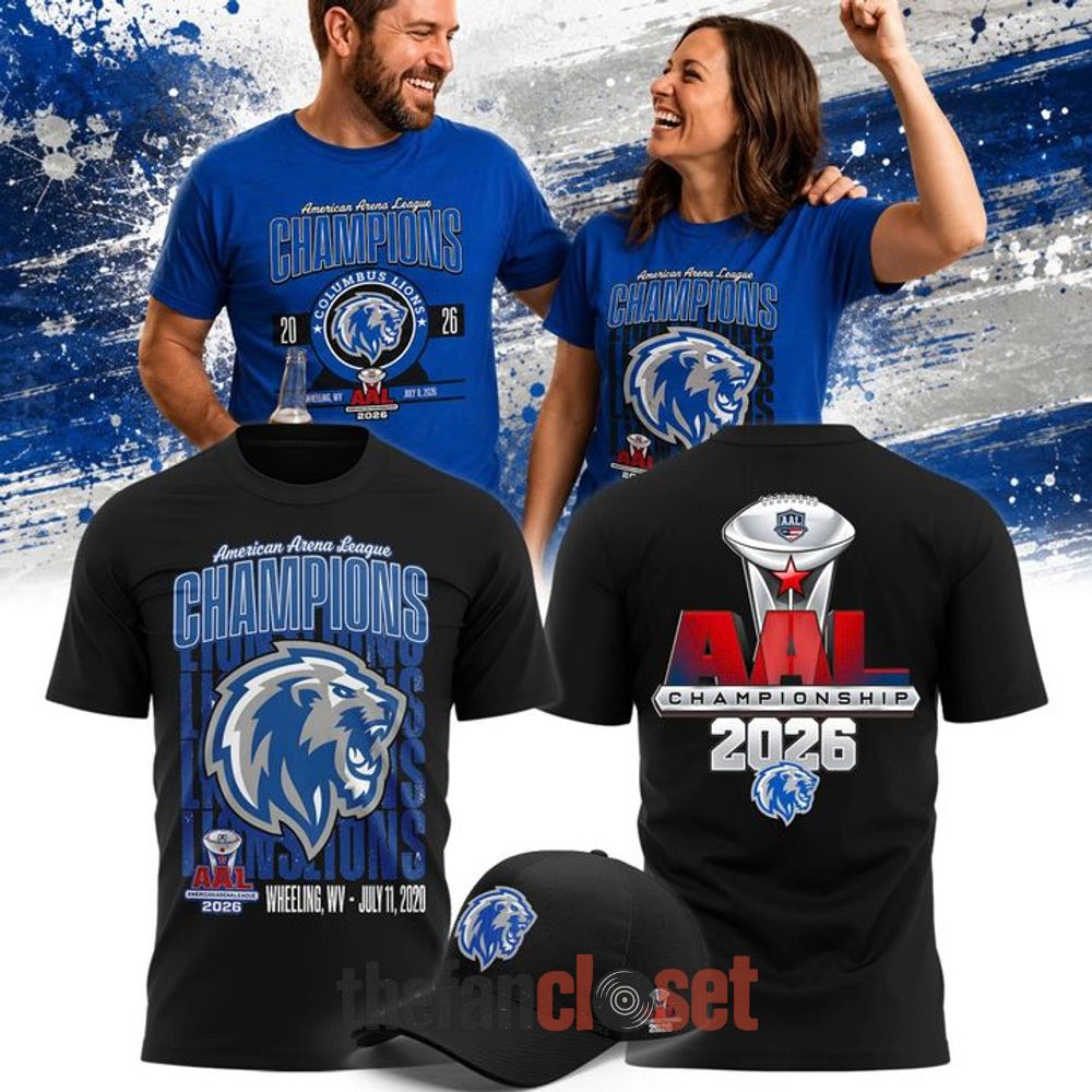 Columbus Lions 2026 AAL Champions Black Double-Sided Graphic Shirt