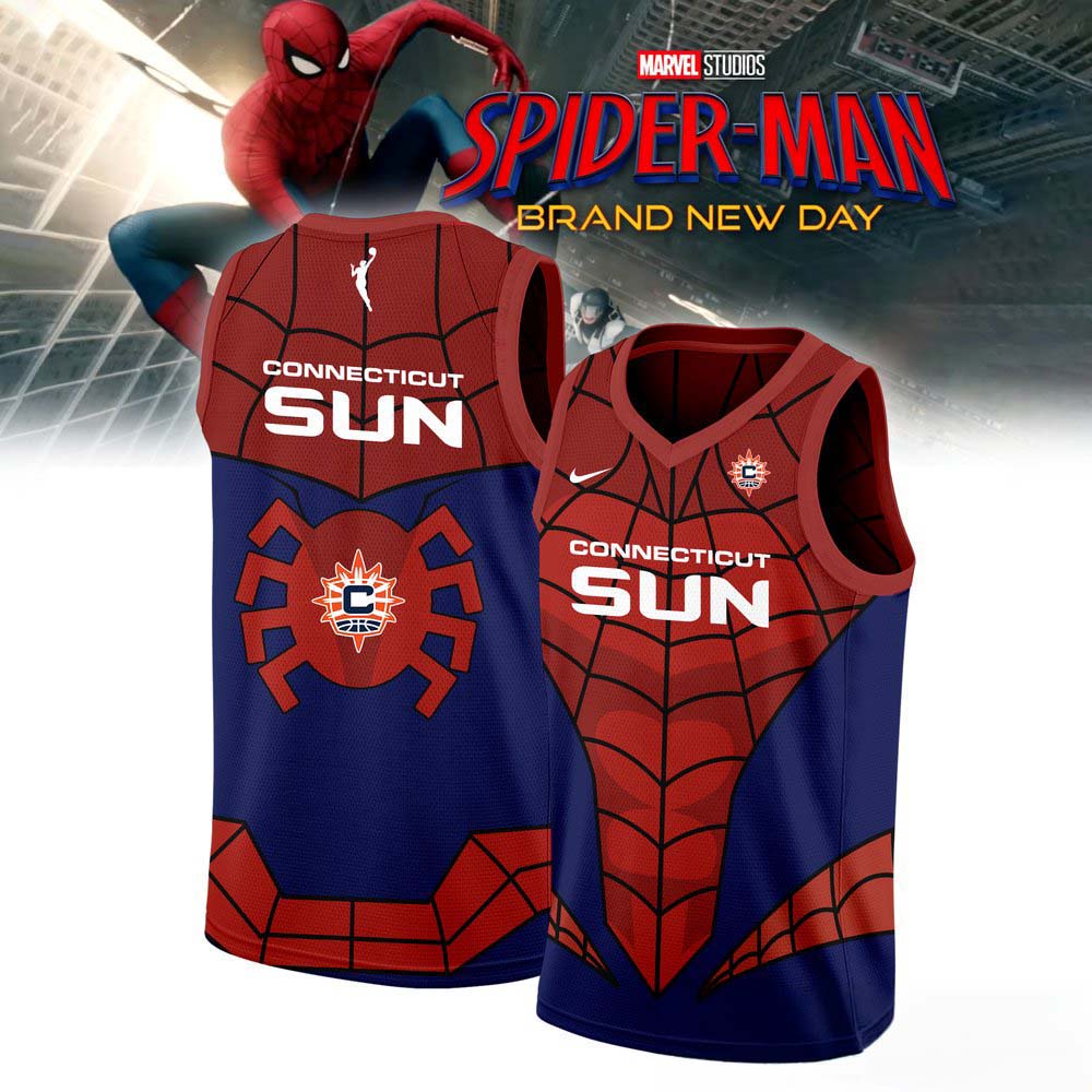 Connecticut Sun x SpiderMan Special Basketball Jersey 1 - Unicasport Connecticut Sun x SpiderMan Special Basketball Jersey
