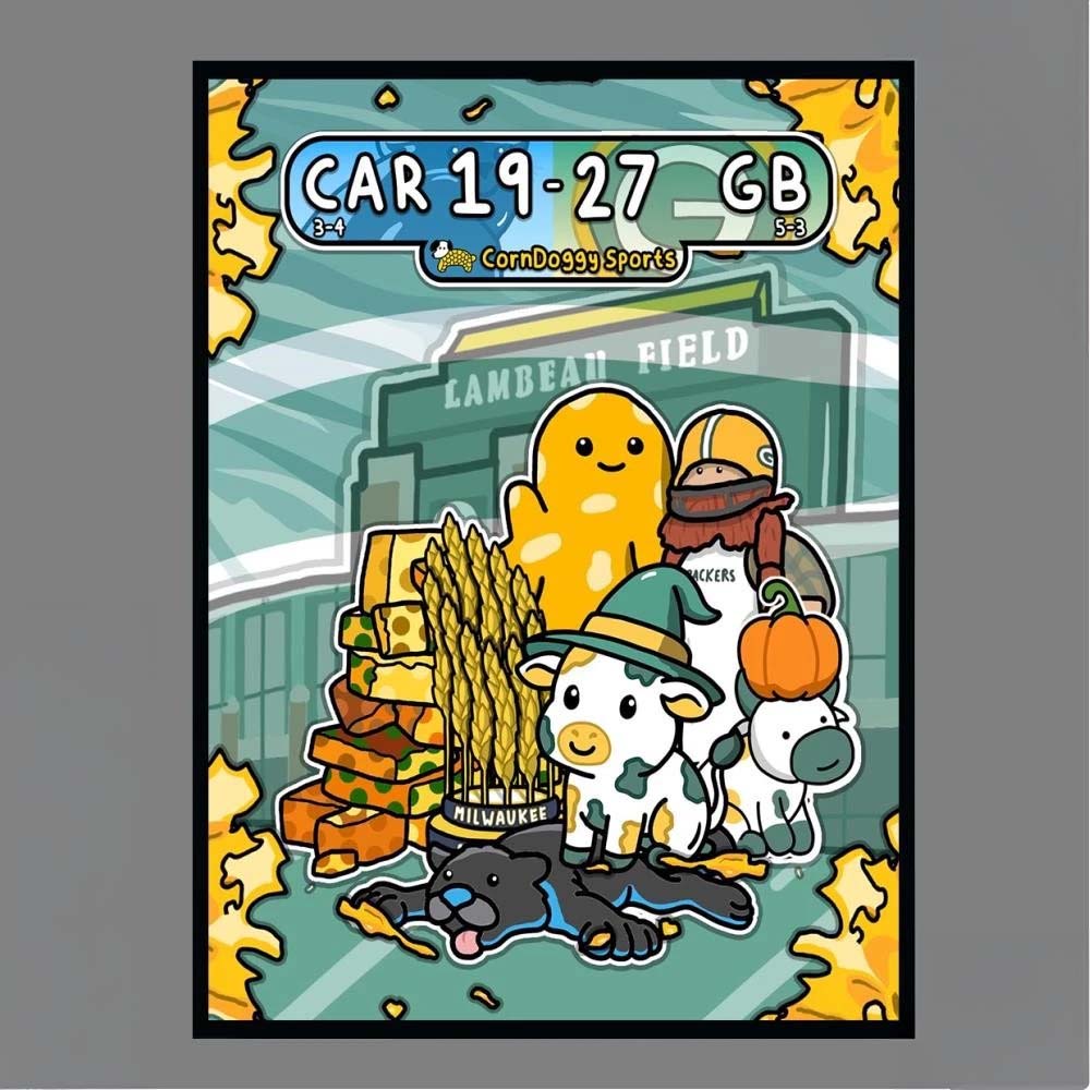 CornDoggy Sports CAR 1927 GB Lambeau Field NFL Matchup Art Print Poster