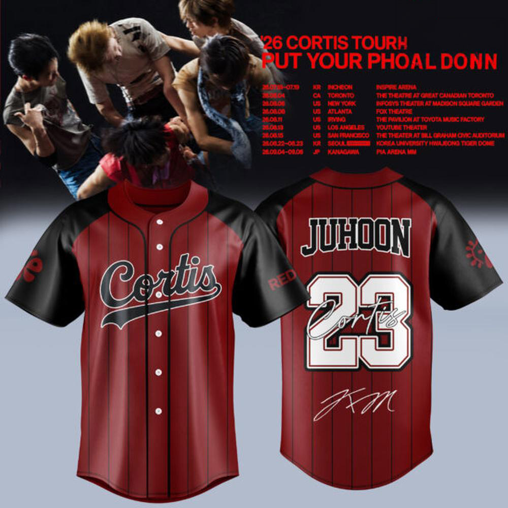 Cortis Put Your Phone Down Tour 2026 Juhon 23 Baseball Jersey 1 - Unicasport Cortis Put Your Phone Down Tour 2026 Juhon 23 Baseball Jersey