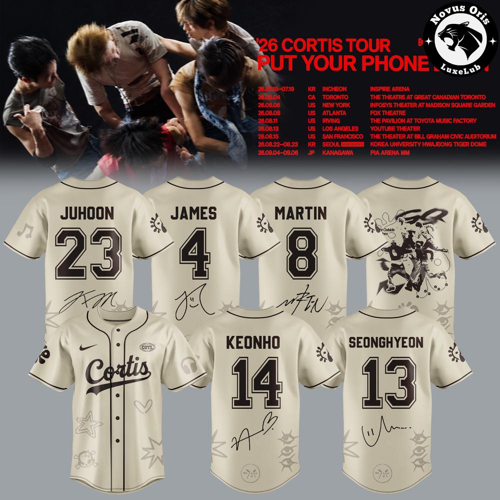 CORTIS x Put Your Phone Down Tour 2026 Original Color Baseball Jersey 1 - Unicasport CORTIS x Put Your Phone Down Tour 2026 Original Color Baseball Jersey