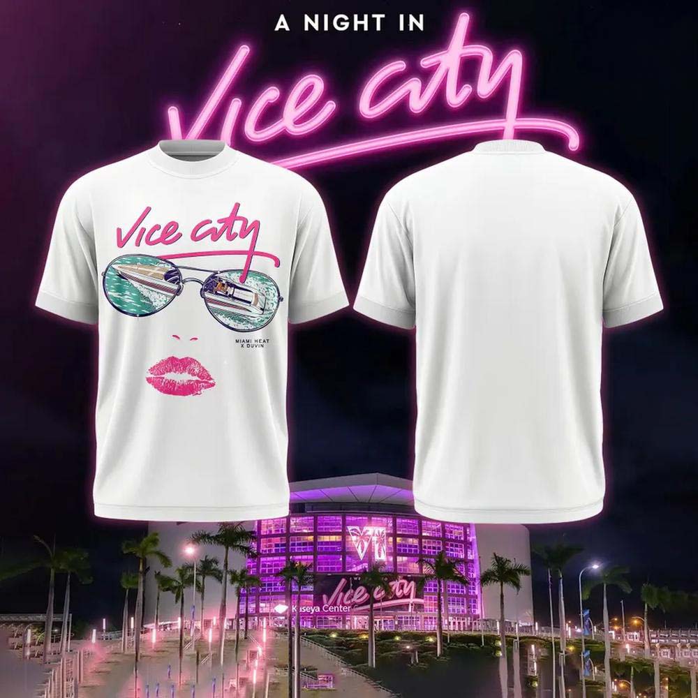 Court Culture x Duvin Vice City 2026 White Sunglasses Pink Lips Graphic T Shirt