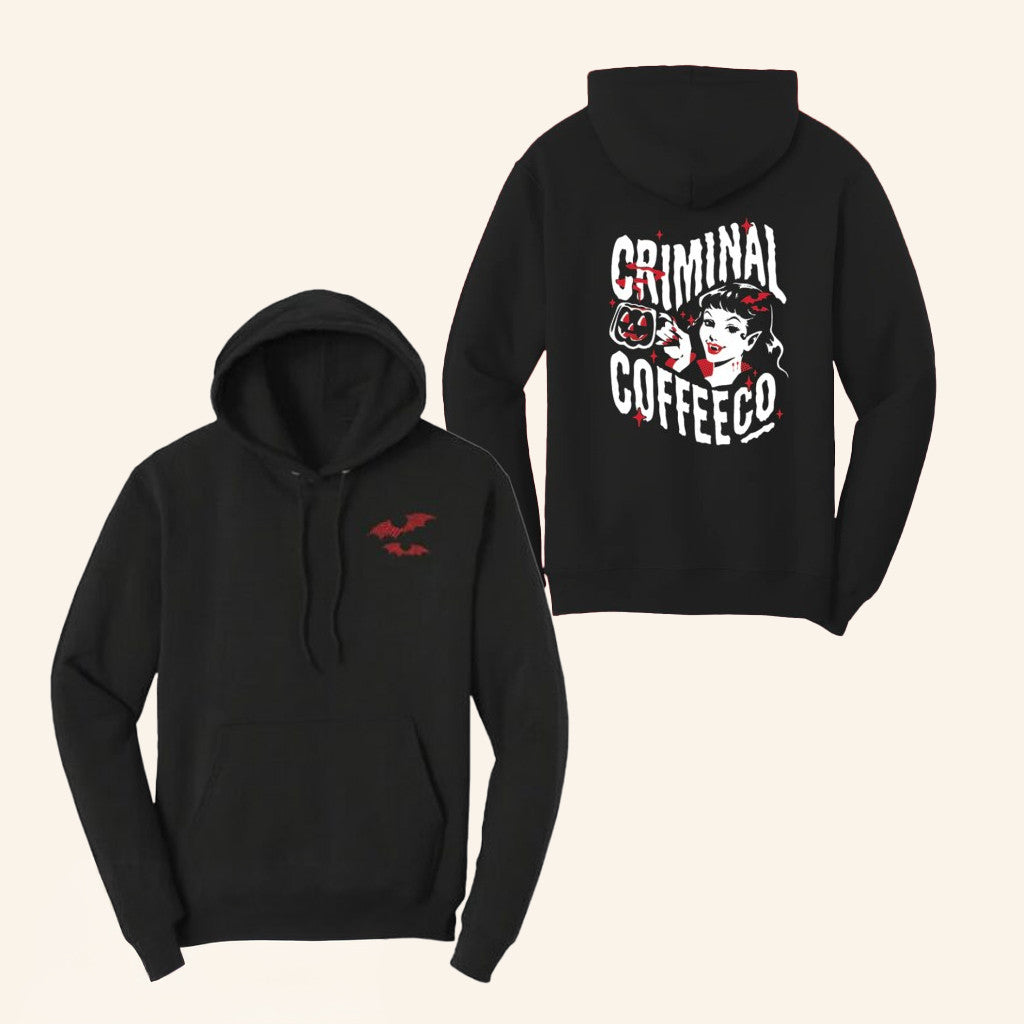 Criminal Coffee Merch Halloween Hoodie Spooky Season Clothes Gift For Sister