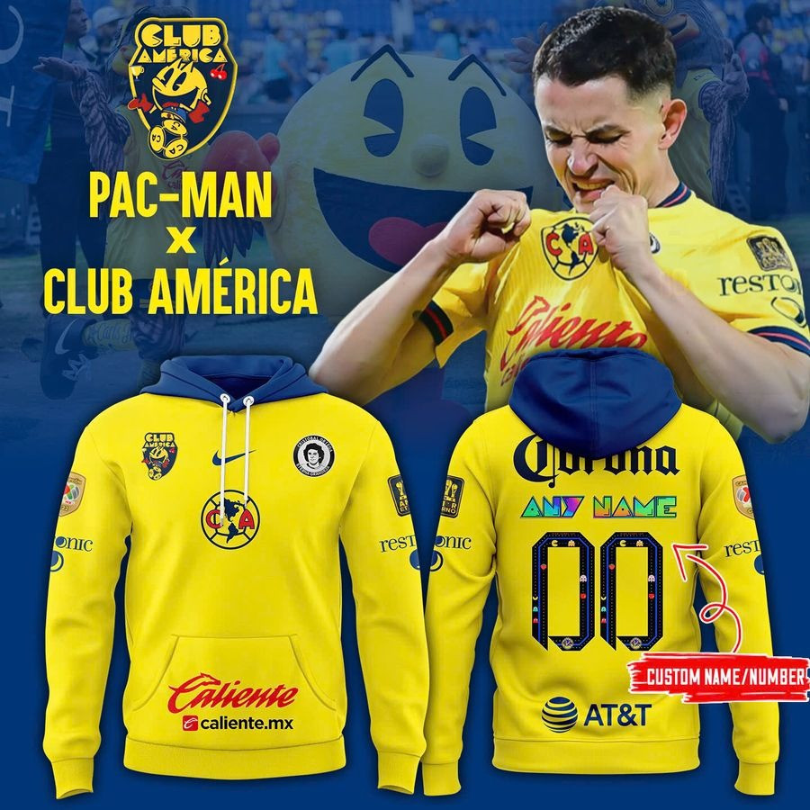 X Pac Custom Custom Club America x Pac Man 2025 Hoodie Unique Gifts For Football ...