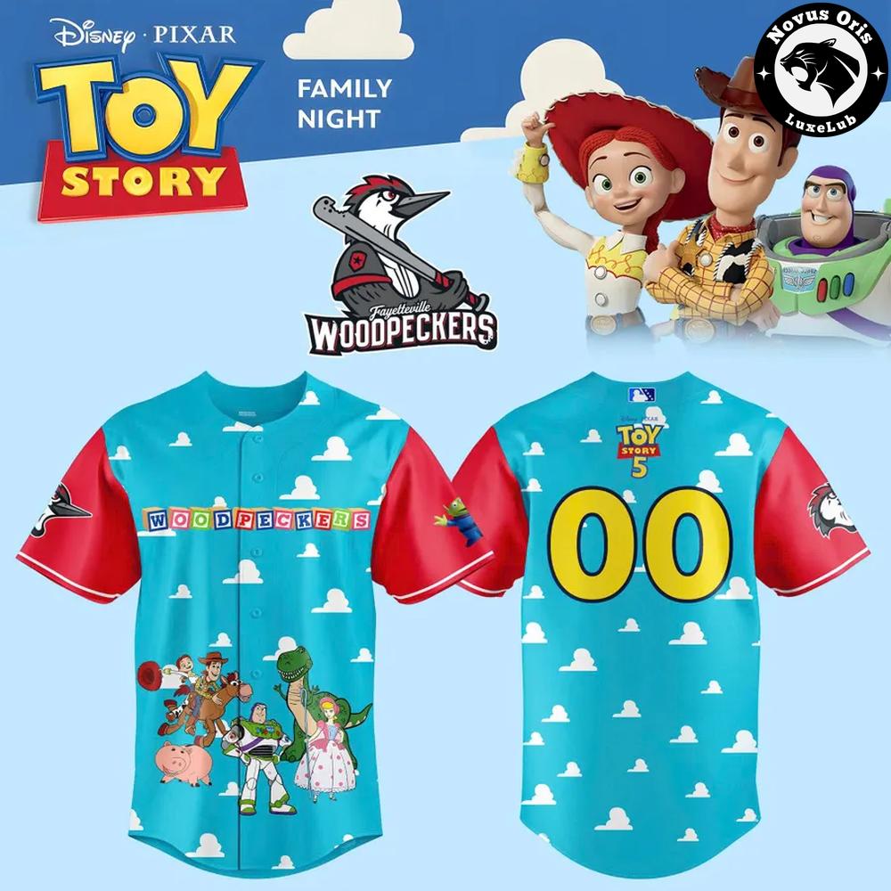 Custom Fayetteville Woodpeckers Toy Story Cloud Baseball Jersey 1 - Unicasport Custom Fayetteville Woodpeckers Toy Story Cloud Baseball Jersey