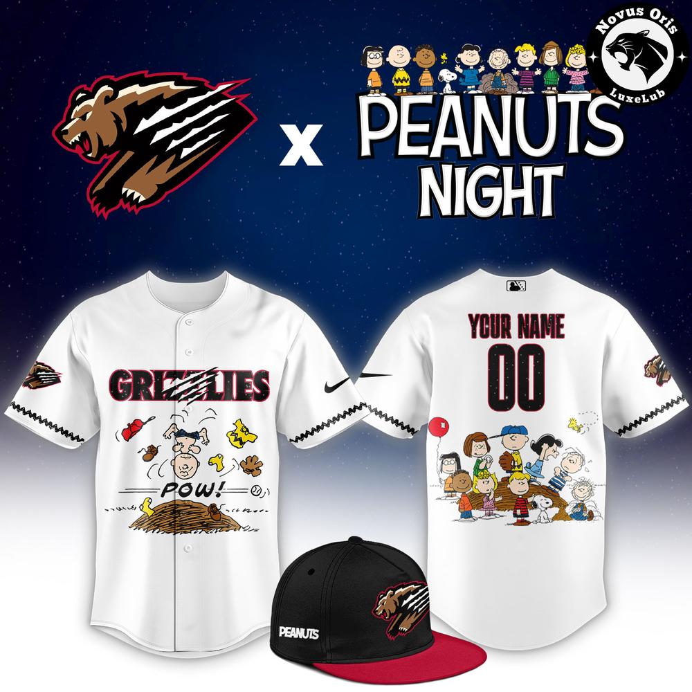 Custom Fresno Grizzlies x Peanuts Night Snoopy Baseball Jersey 1 - Unicasport Custom Fresno Grizzlies x Peanuts Night Snoopy Baseball Jersey