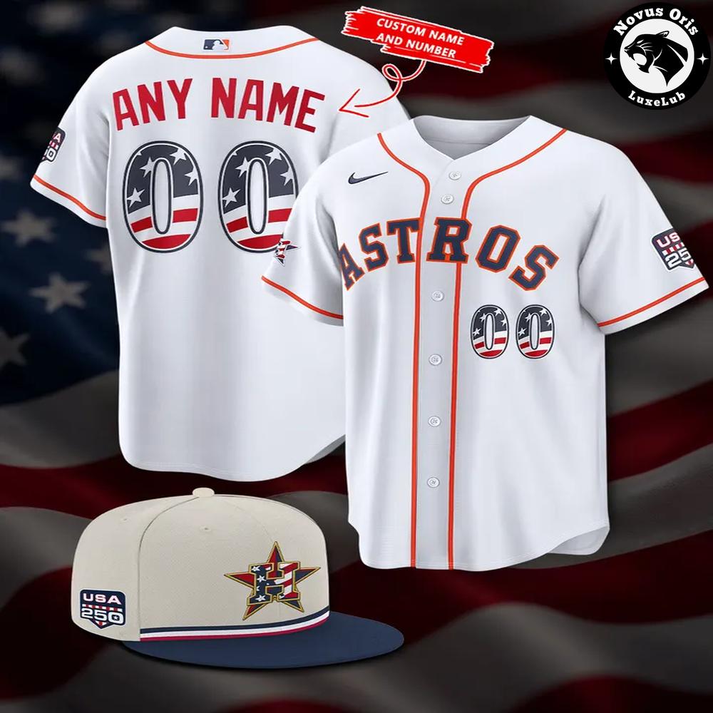 Custom Houston Astros USA 250 Baseball Jersey 1 - Unicasport Custom Houston Astros USA 250 Baseball Jersey
