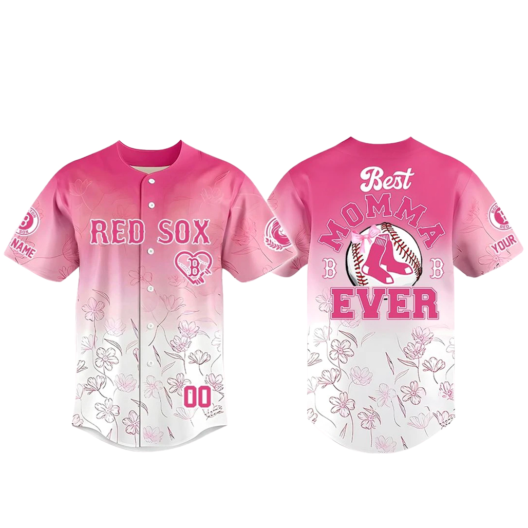 Custom Name & Number Boston Red Sox Happy Mothers Day 2026 Pink Baseball Jersey