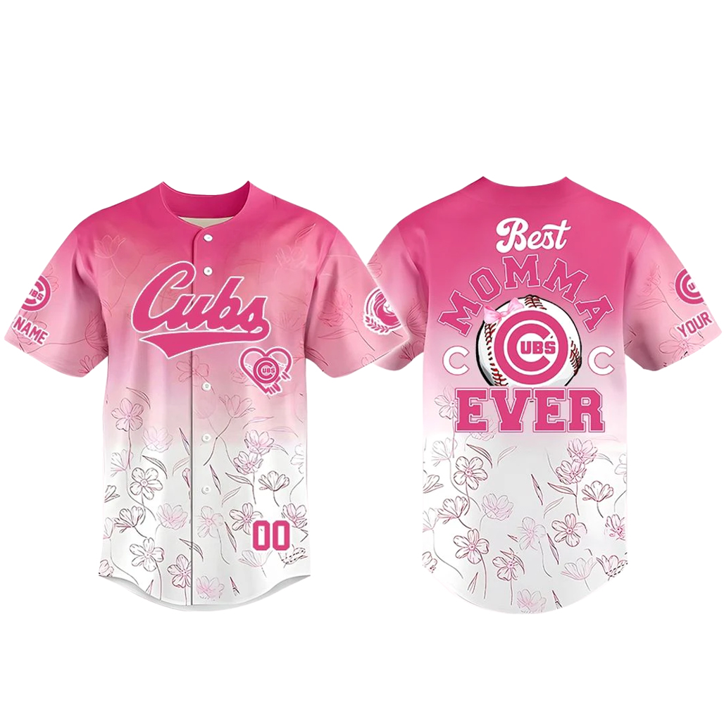 Custom Name & Number Chicago Cubs Happy Mothers Day 2026 Pink Baseball Jersey