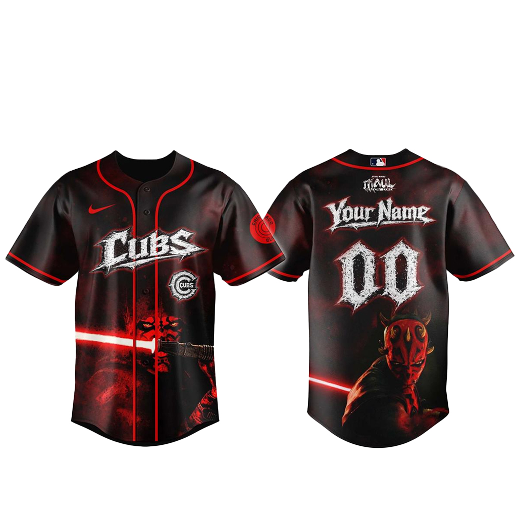 Custom Name & Number Chicago Cubs x Star Wars Maul Shadow Lord 2026 Baseball Jersey