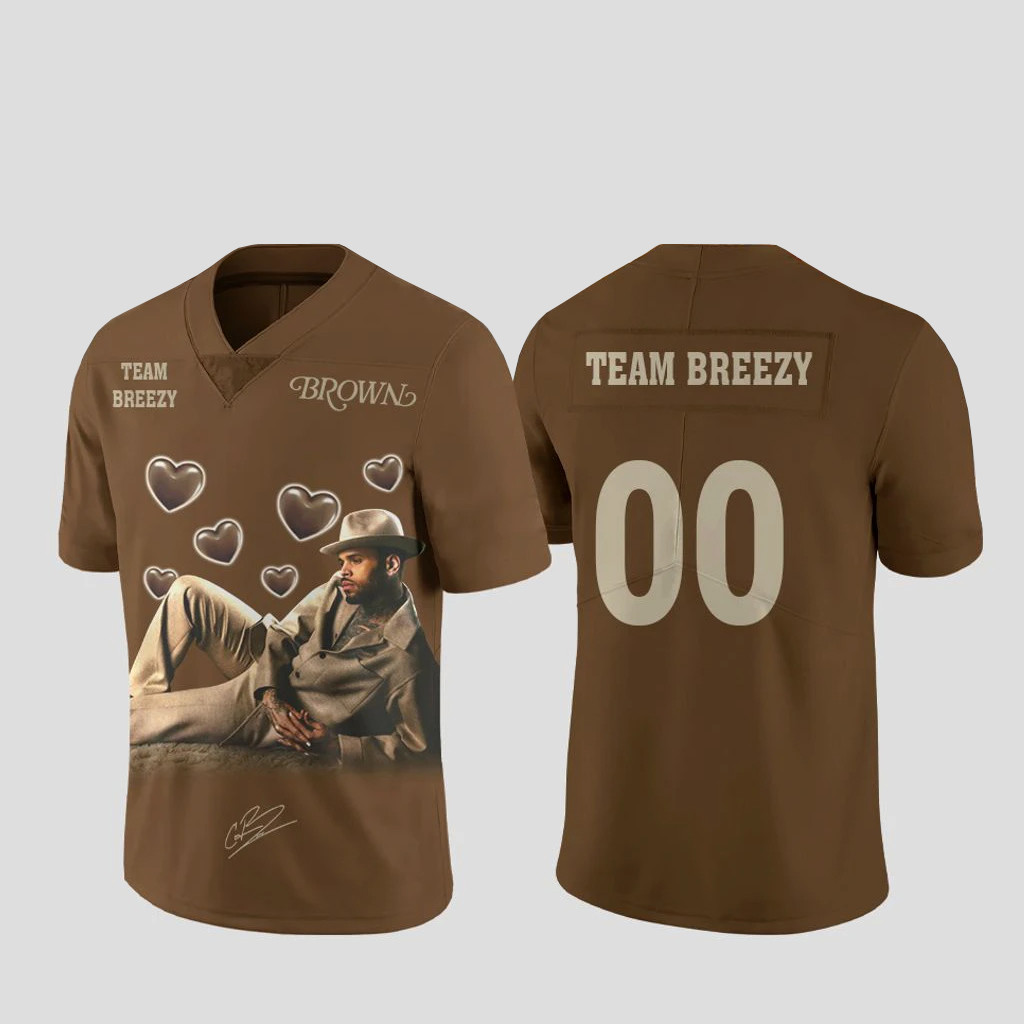 Custom Name & Number Chris Brown Album Football Jersey