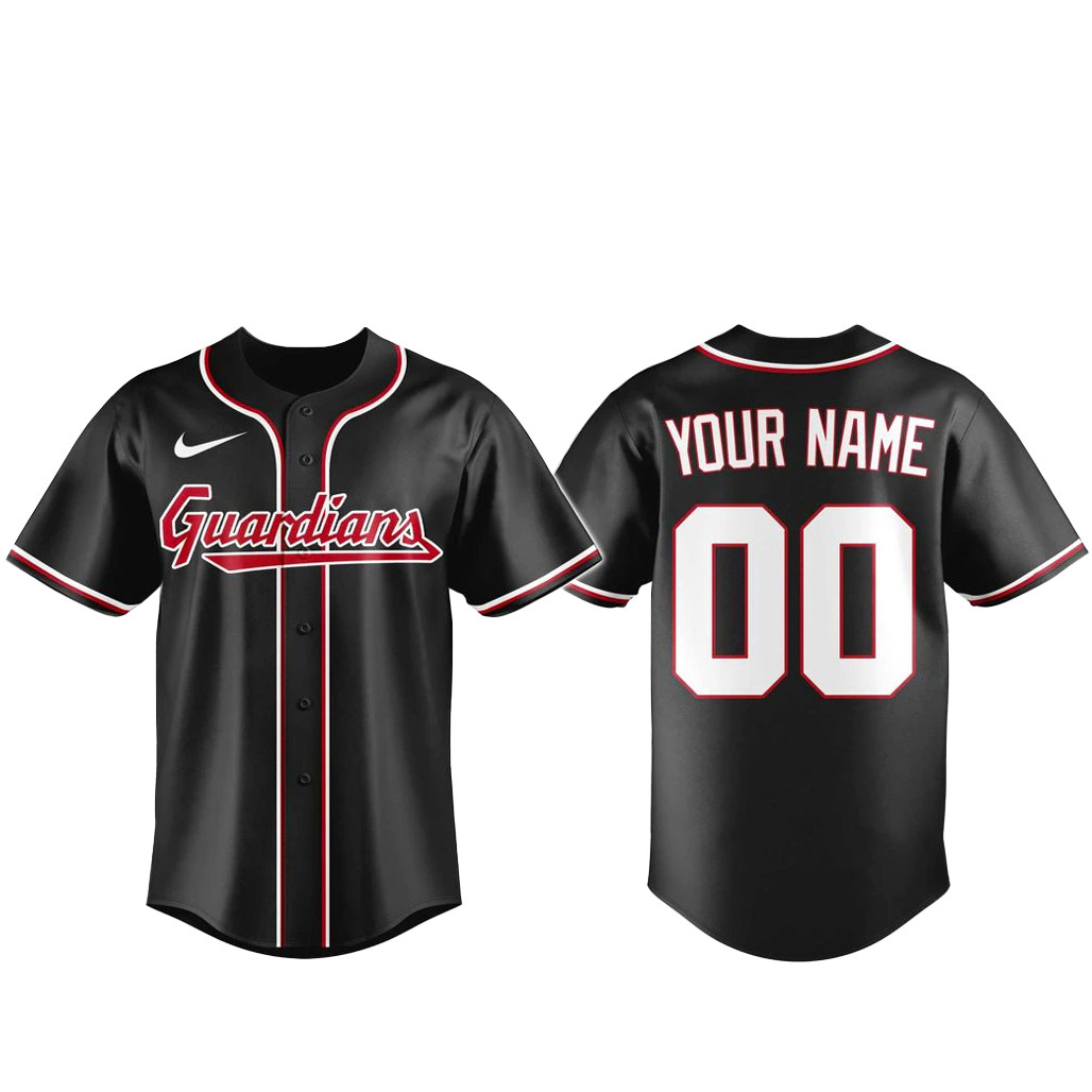 Custom Name & Number Cleveland Guardians Blackout Built For The Night 2026 Baseball Jersey