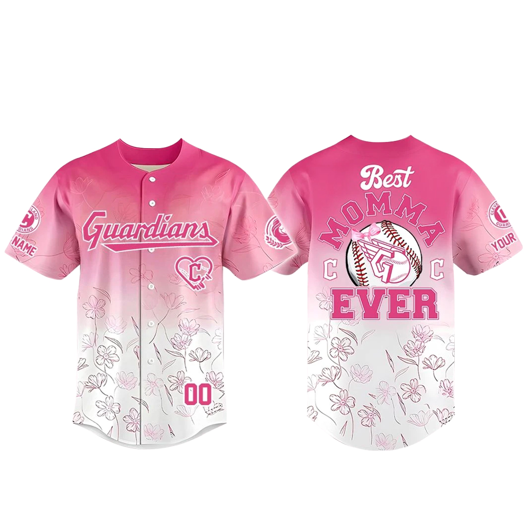 Custom Name & Number Cleveland Guardians Happy Mothers Day 2026 Pink Baseball Jersey