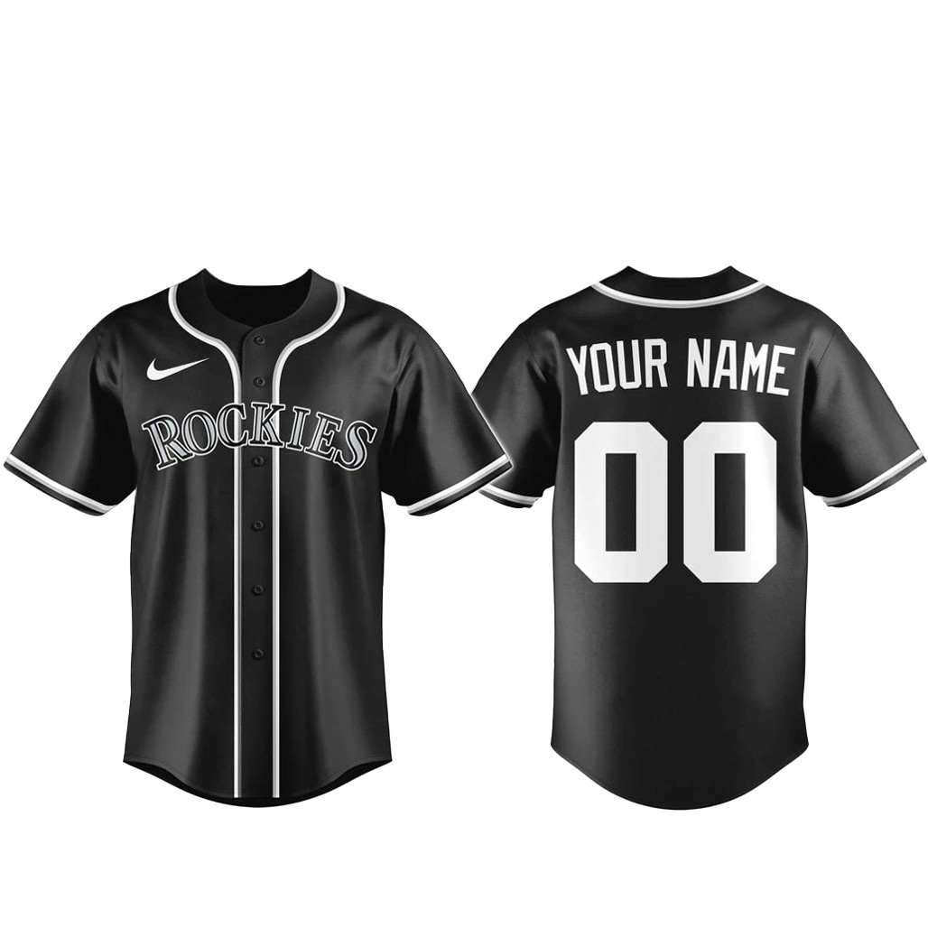 Custom Name & Number Colorado Rockies Blackout Built For The Night 2026 Baseball Jersey